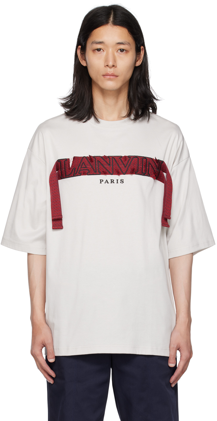 Lanvin Off-White Curb Lace T-Shirt