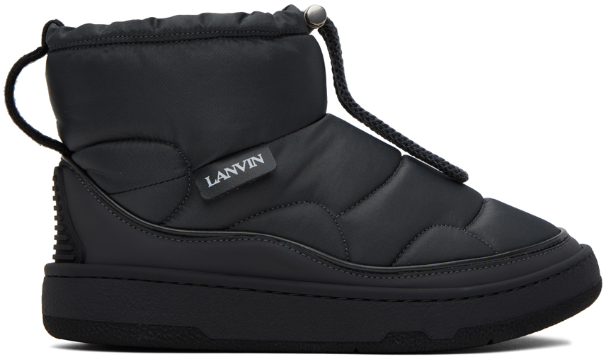 Shop Lanvin Gray Curb Snow Boots In 694 Loden