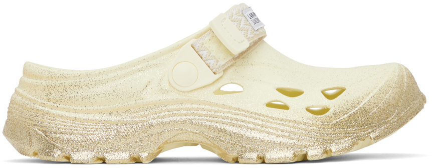 Shop Lanvin Off-white Suicoke Edition Mok Curb Laces Sandals In M107 Gold