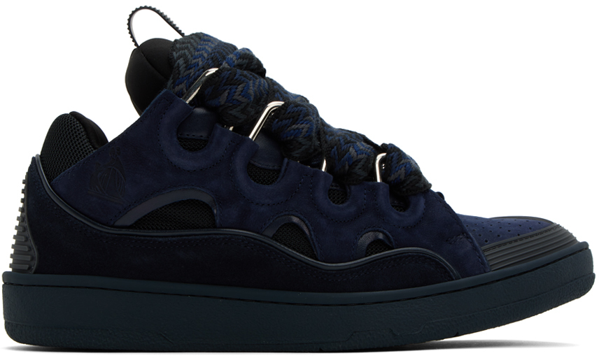 Lanvin Navy Curb Sneakers
