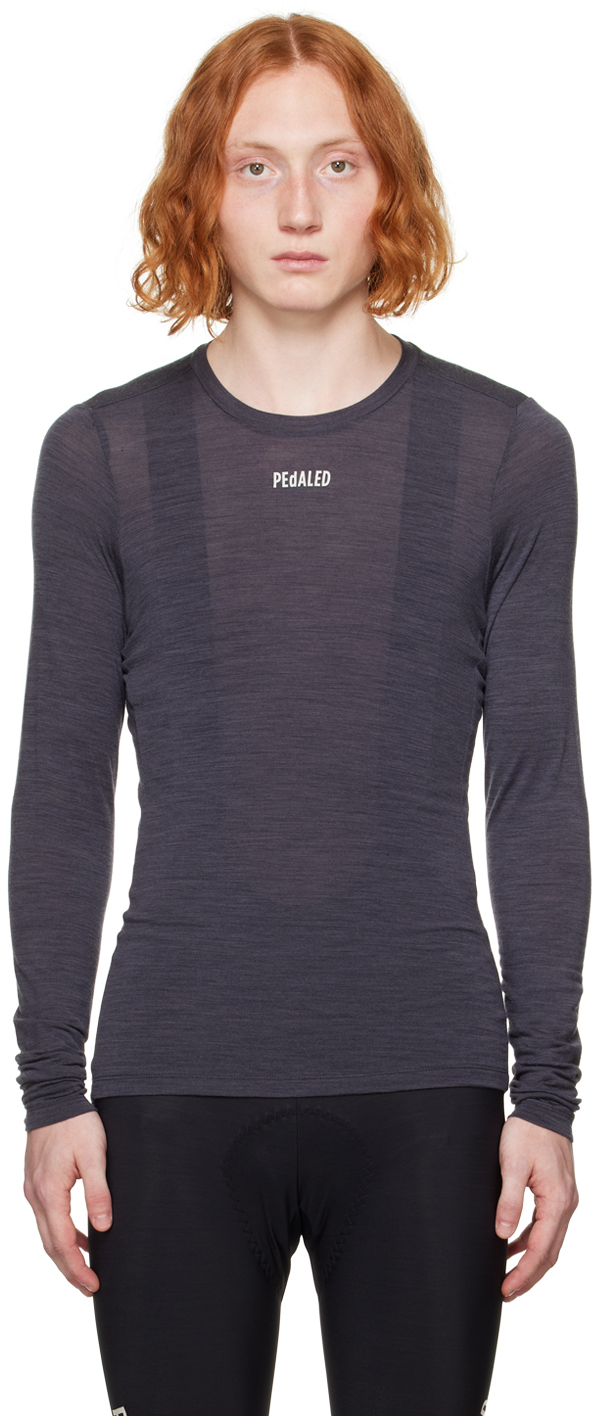 Pedaled Navy Crewneck Long Sleeve T-shirt In 05pe Navy