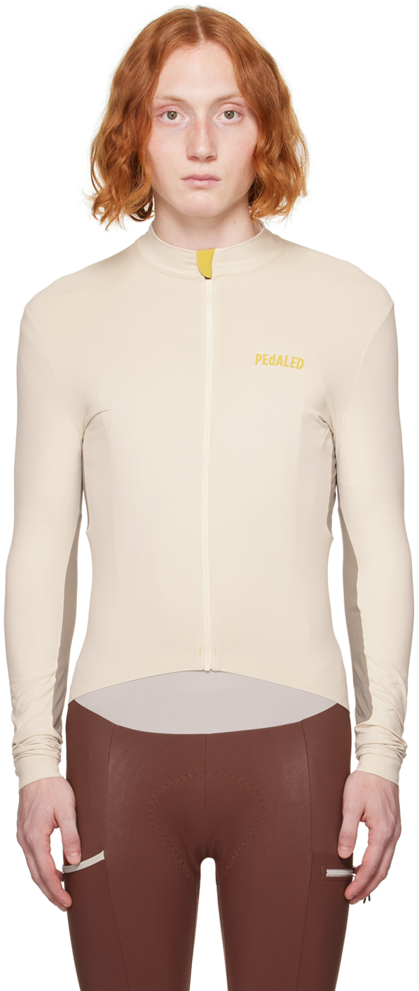 Pedaled Off-white Road Cycling Long Sleeve T-shirt In 0gpe Off-white