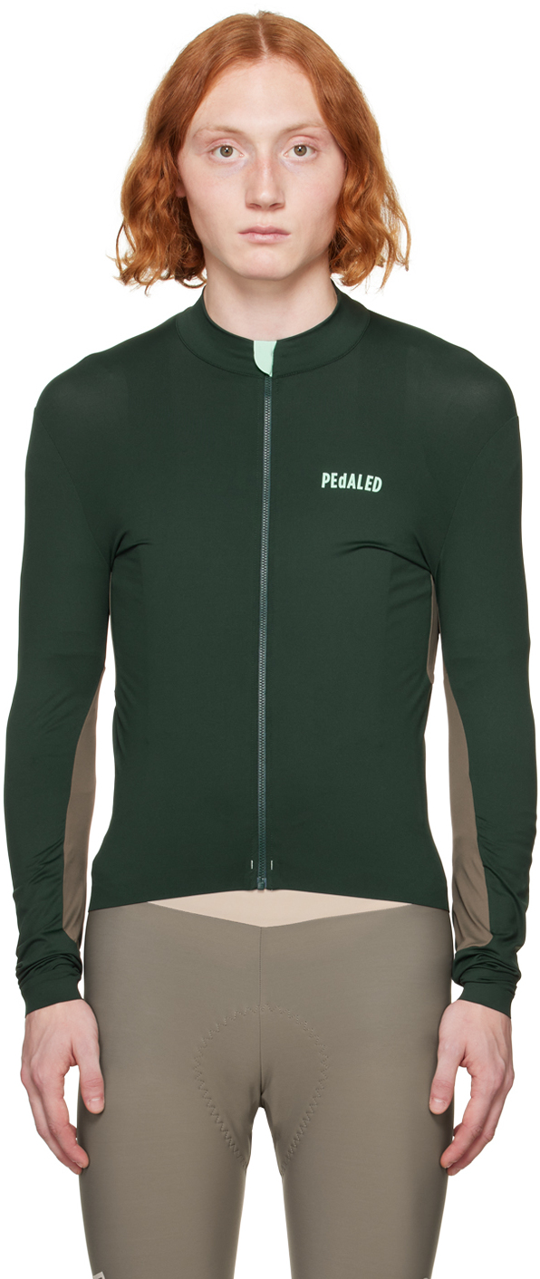 Pedaled Green Road Cycling Long Sleeve T-shirt In 11pe Green