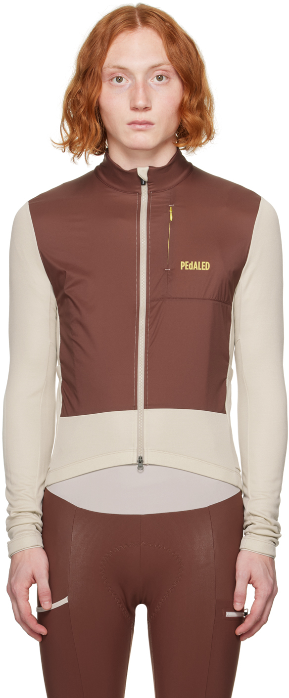 Pedaled Burgundy & Off-white Windblock Track Jacket In 0gpe Off-white