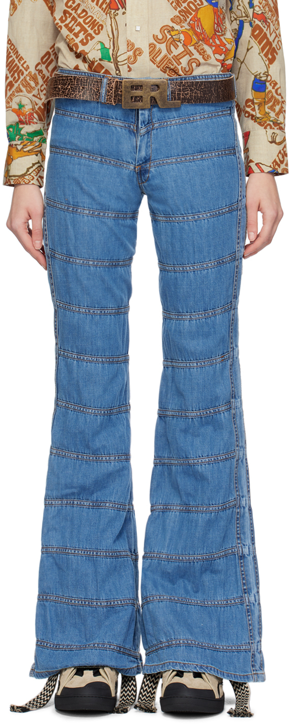 Blue Ruched Jeans