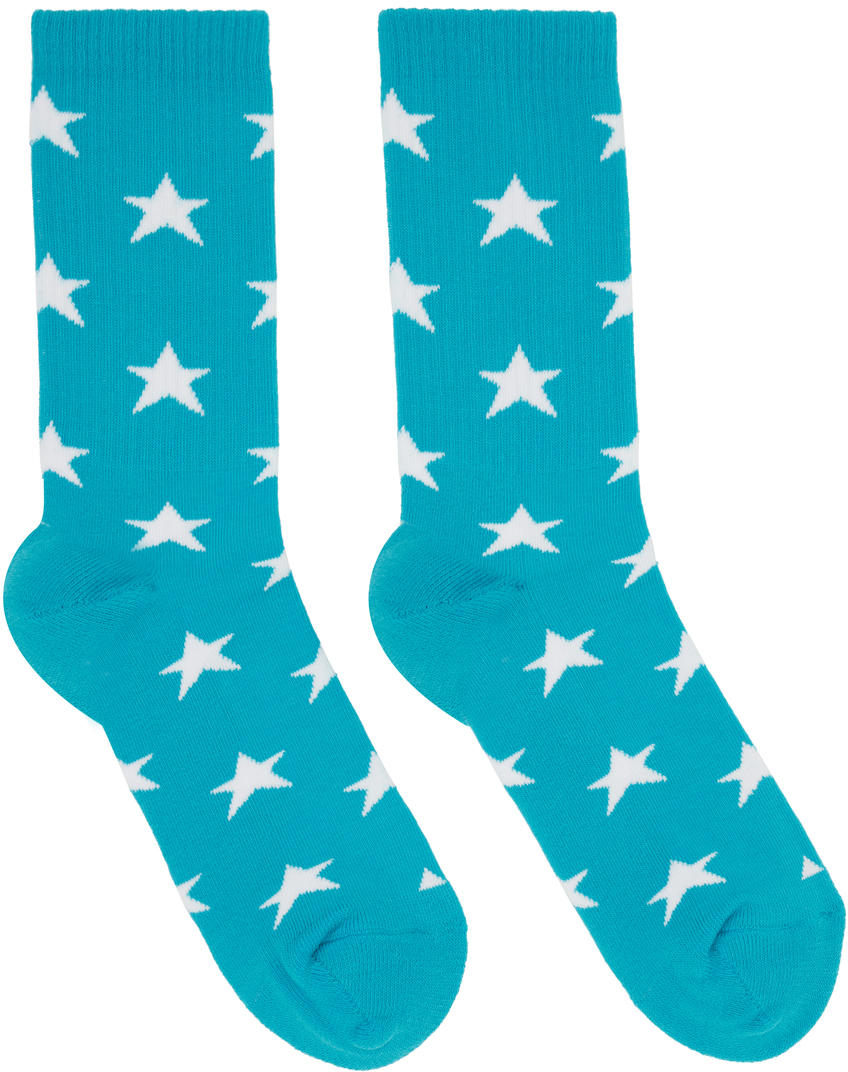 Blue Terry Stars Socks