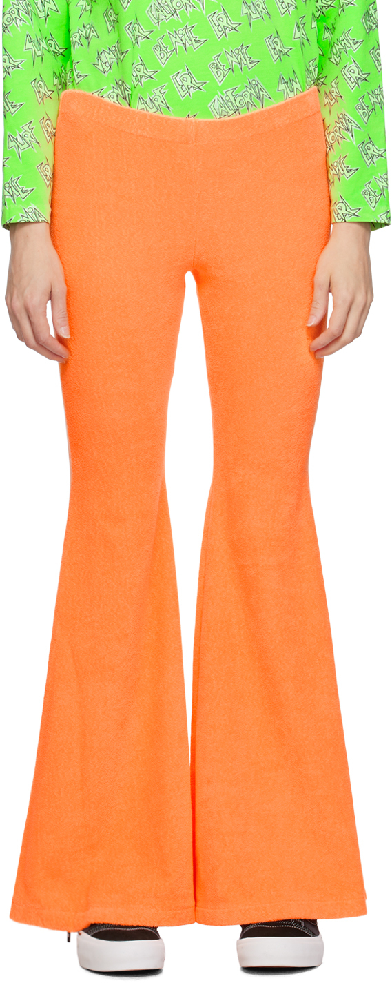 Shop Erl Orange Elasticized Lounge Pants In 1 Orange