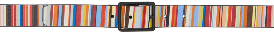 Paul Smith Black Signature Stripe Reversible Belt In 92 Multicolour