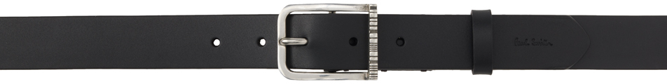 Paul Smith 3cm Shadow Stripe Leather Belt In Black