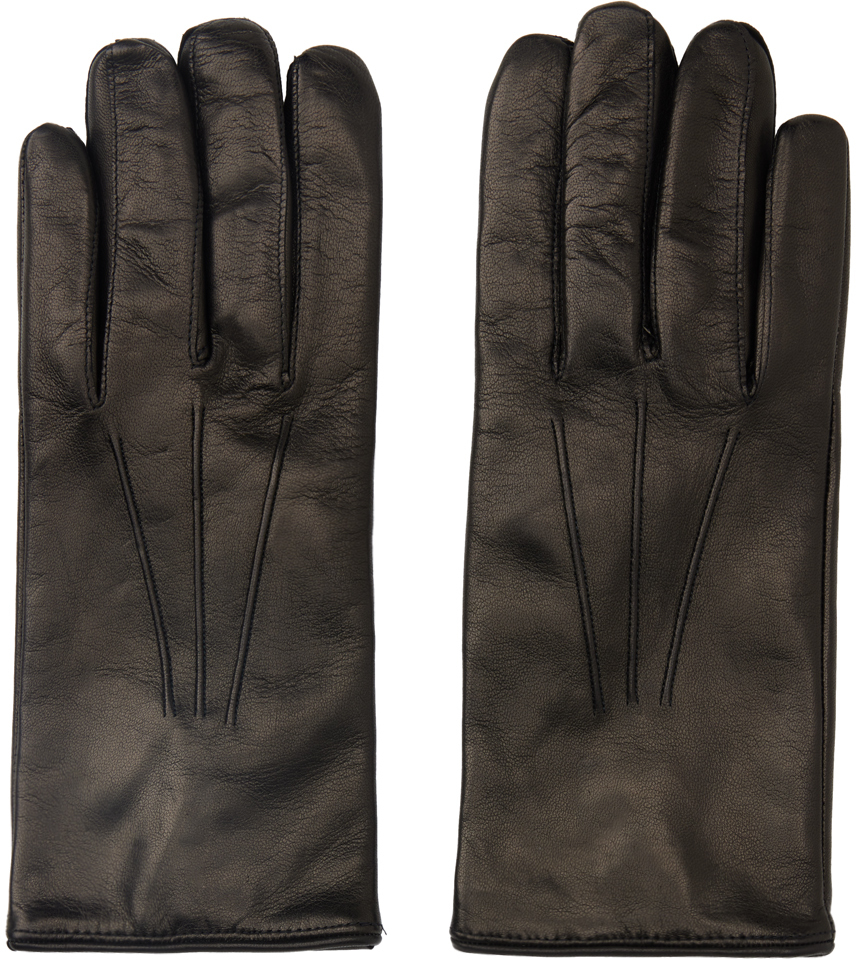 Black Signature Stripe Gloves