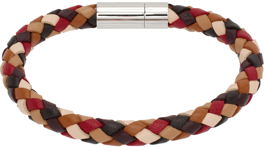 Paul Smith Multicolor Woven Bracelet In 66 Brown