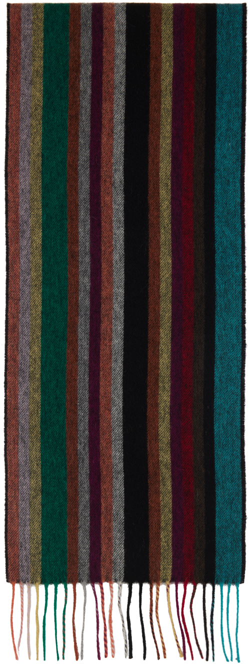 Shop Paul Smith Multicolor Striped Scarf In 92 Multicolour