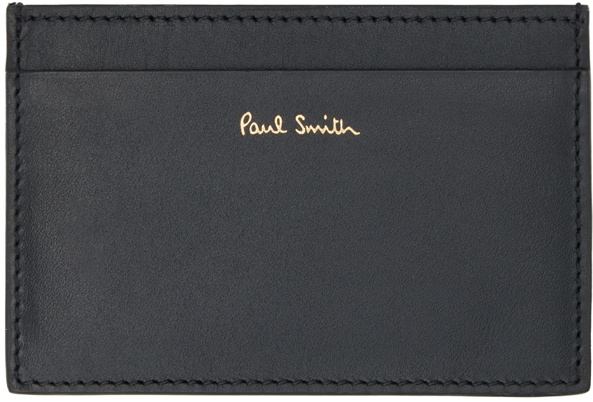 Paul Smith Multicolor Signature Stripe Card Holder In Black