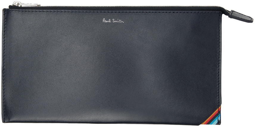 Paul Smith Navy Signature Stripe Wallet In Black