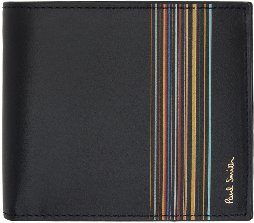 Black Signature Stripe Wallet