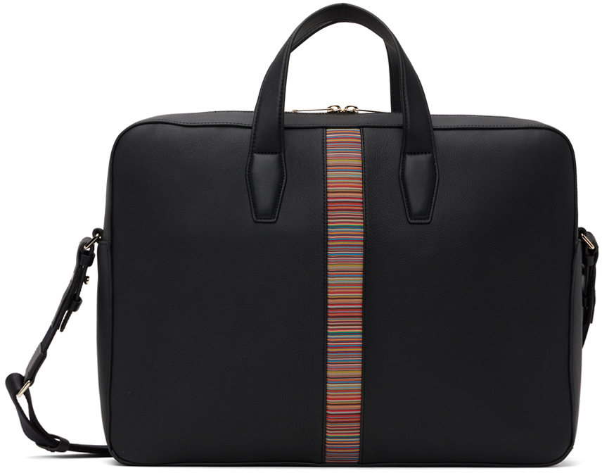 Paul Smith Mainline Black Canvas Signature Stripe Cross Body Bag Mens New