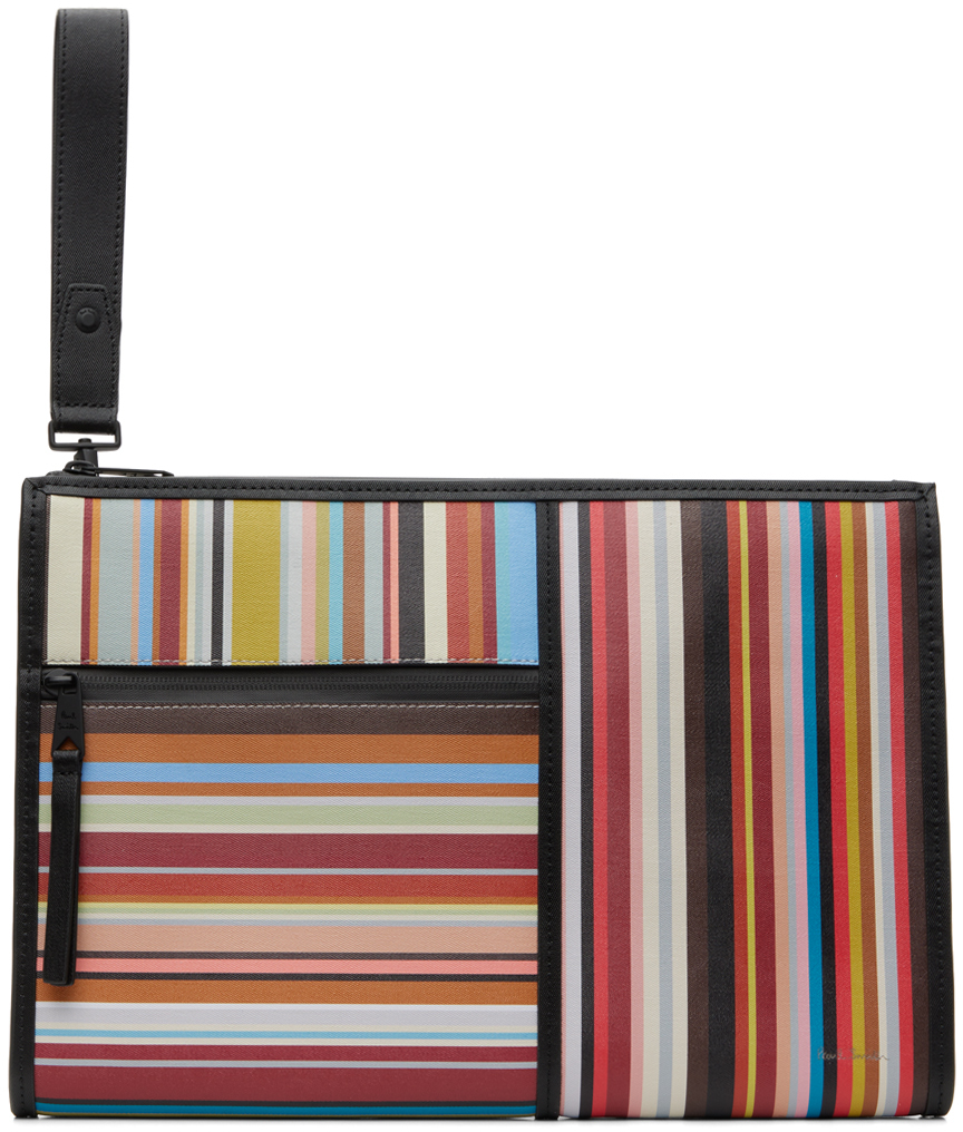 Paul Smith Multicolor Signature Stripe Document Holder In 92 Multicolour