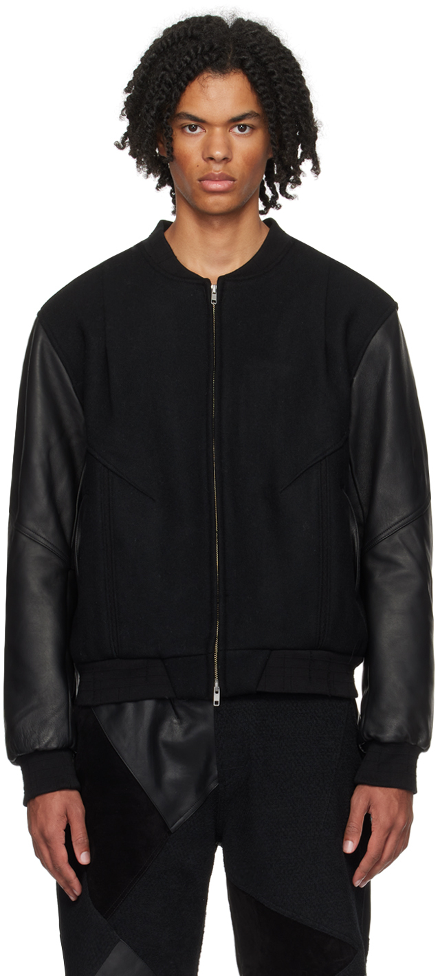 XLIM: Black EP.4 01 Leather Bomber Jacket | SSENSE Canada