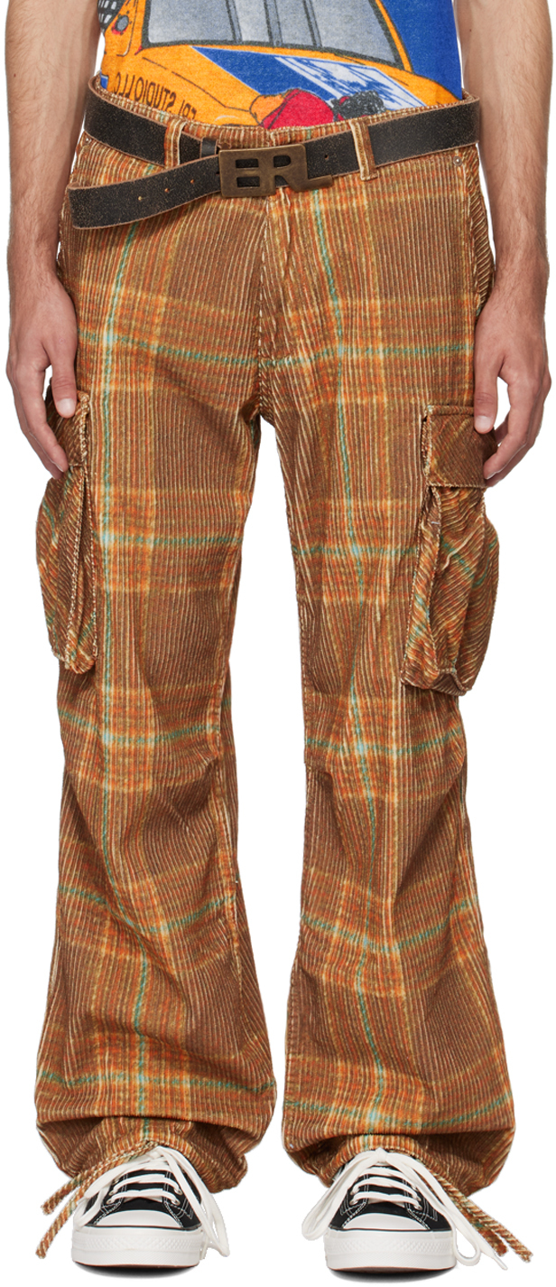 Brown Printed Cargo Pants