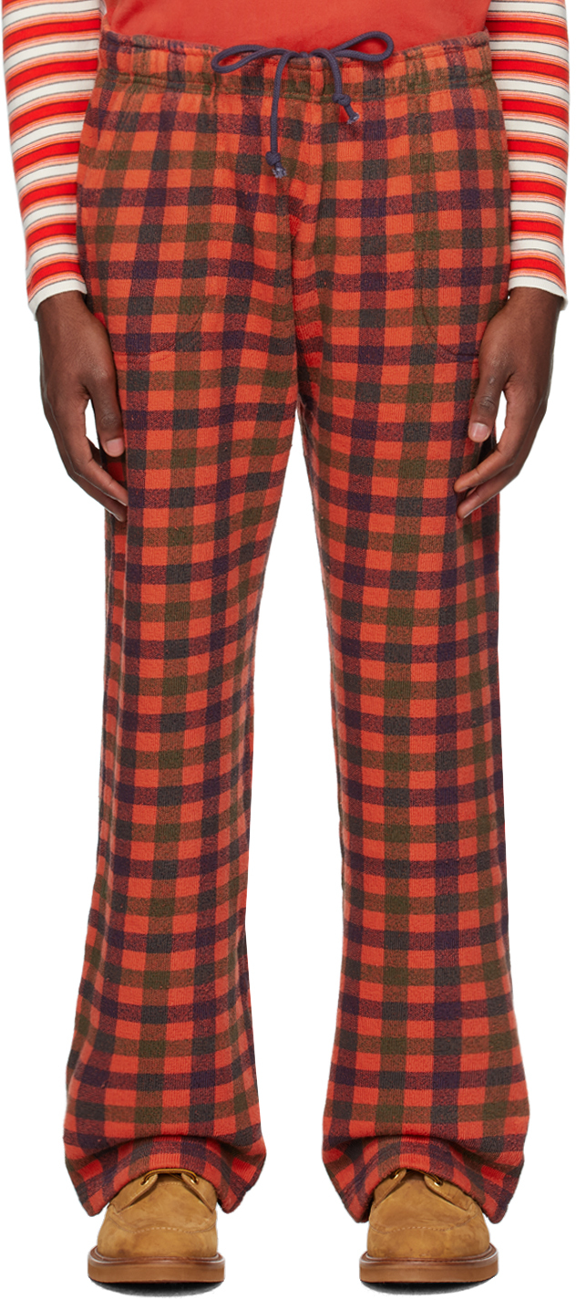Erl Red Check Sweatpants