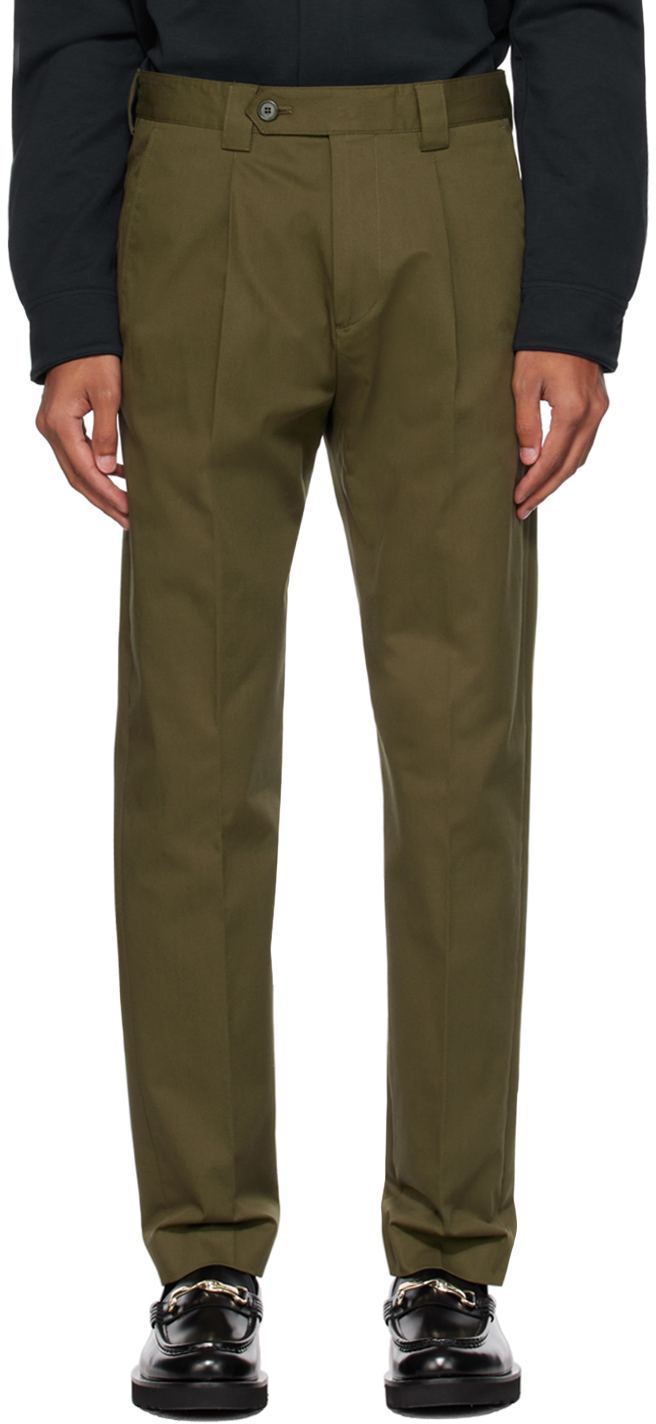 Paul Smith Green Pleated Trousers In 39 Greens