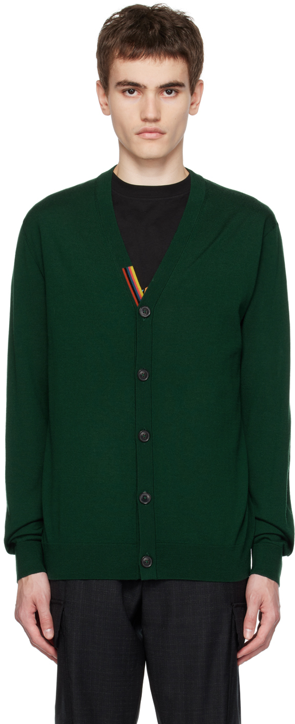 Green Stripe Cardigan by Paul Smith on Sale