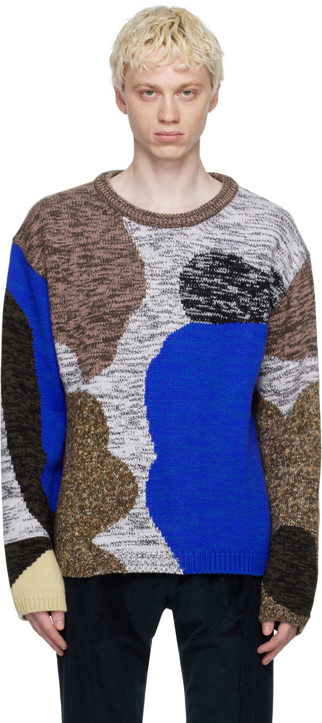 Paul Smith Multicolor Jacquard Sweater In 70 Greys