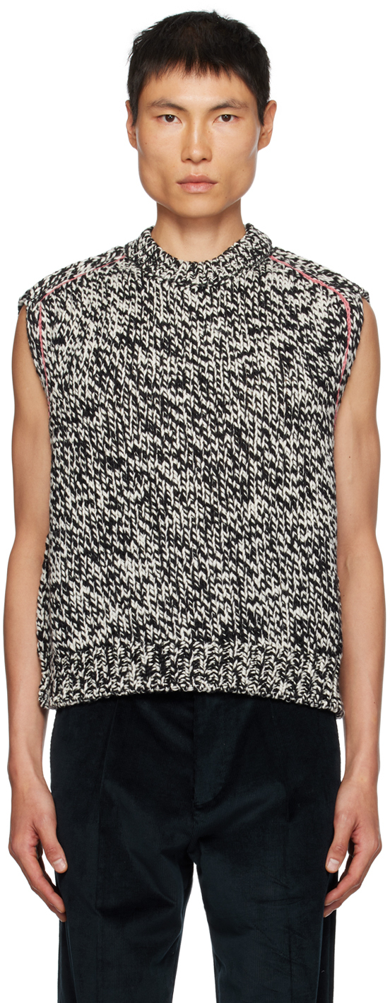 Black & White Crewneck Vest