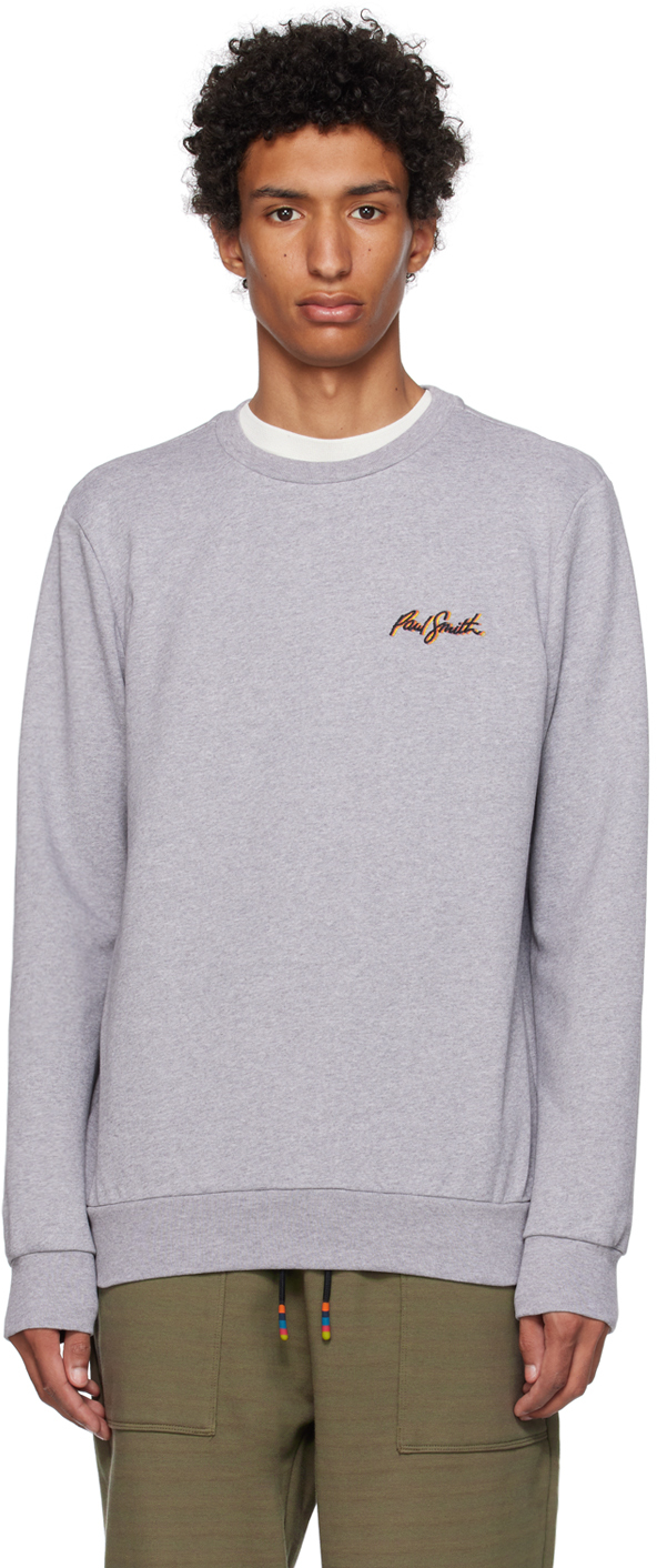 Paul Smith Gray Embroidered Sweatshirt In 72 Greys