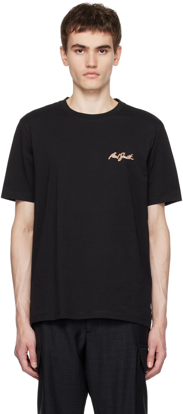 Paul Smith: Black Embroidered T-Shirt | SSENSE