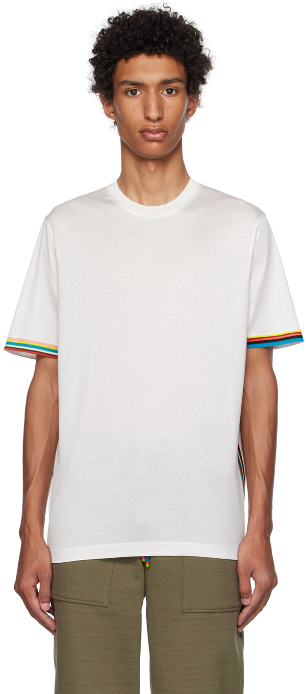 Paul Smith White Stripe T-shirt In 01 Whites