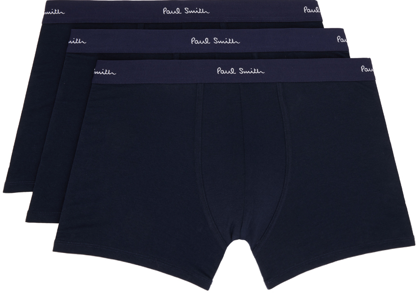Three-Pack Navy Long Boxer Briefs