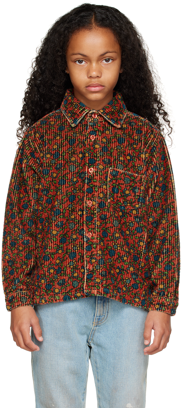 Erl Floral-print Corduroy Shirt In Folksy Flow