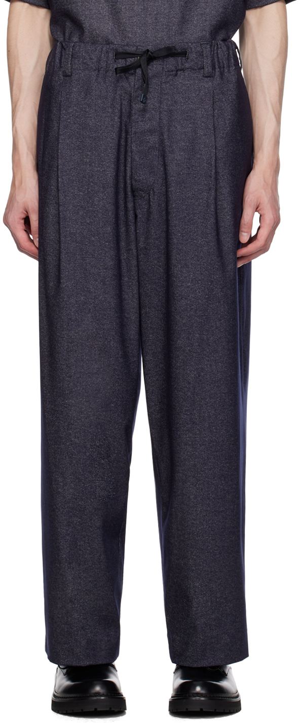 Giorgio Armani: Indigo Single Pleat Trousers | SSENSE