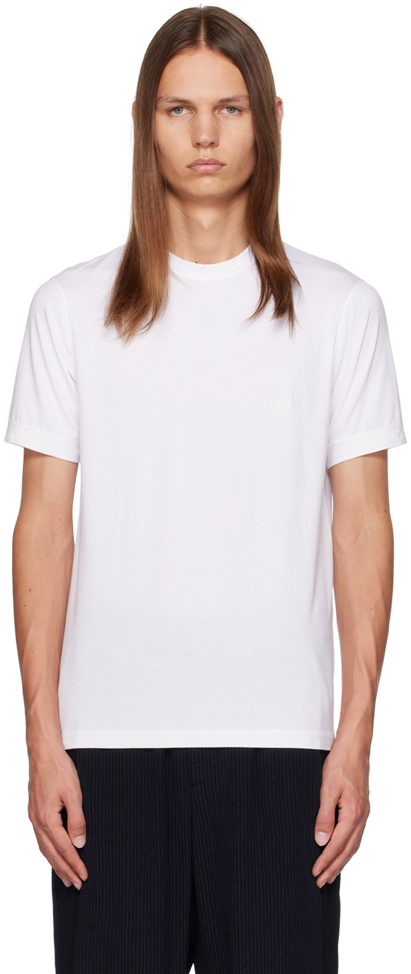 Giorgio Armani Logo Embroidered T-Shirt