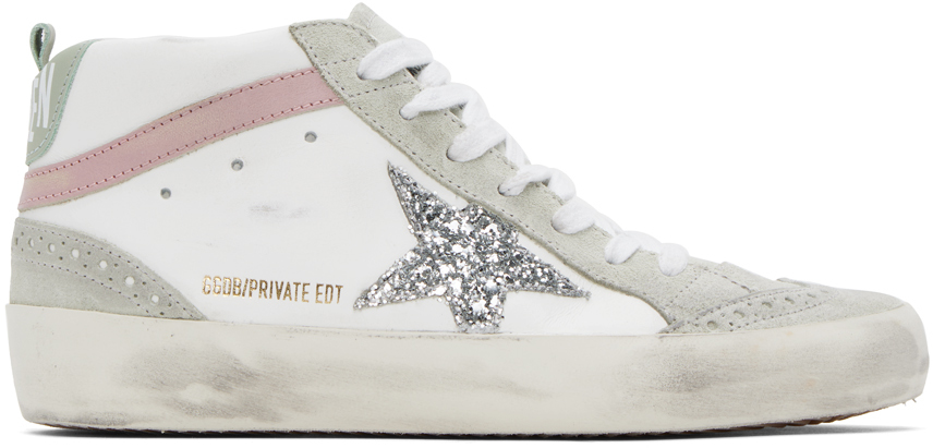 SSENSE Exclusive White & Gray Mid Star Sneakers by Golden Goose on Sale