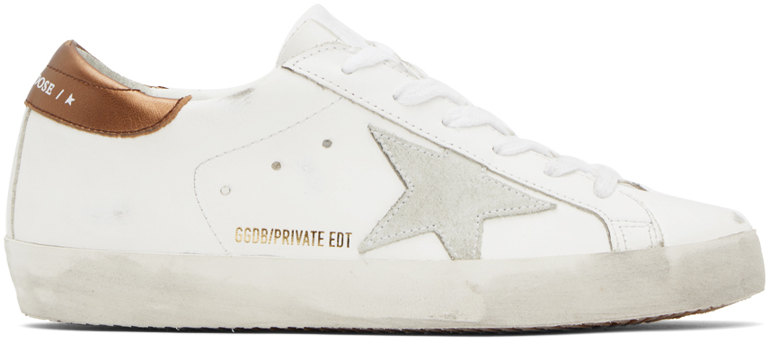 Golden Goose Ssense Exclusive White Super-star Sneakers In White/ice/chicory/co