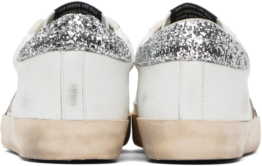 Golden Goose Ssense Exclusive White Limited Edition Superstar Sneakers In White/red/silver