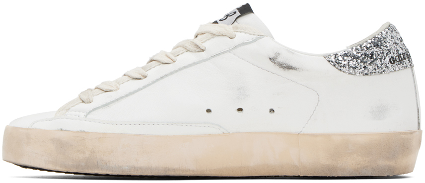 Golden Goose Ssense Exclusive White Limited Edition Superstar Sneakers In White/red/silver