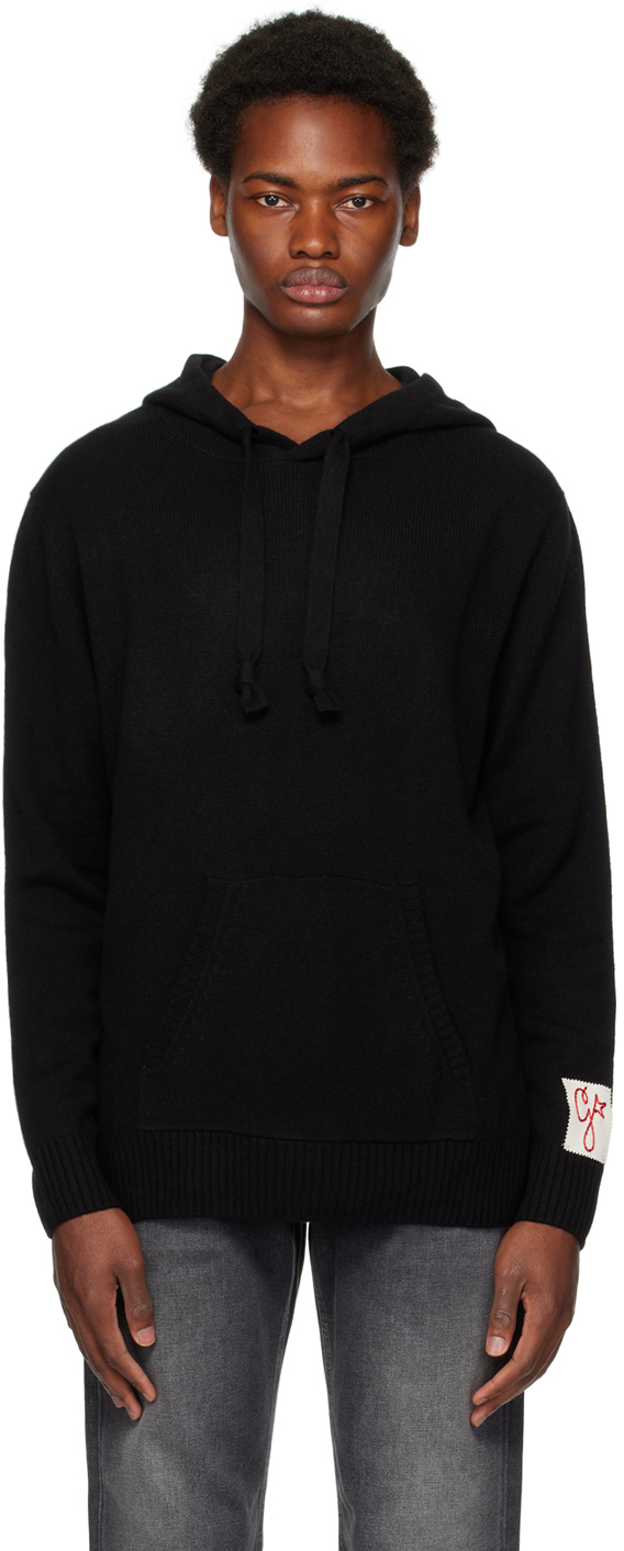 Golden Goose Cachemire And Cachemire Blend Hooded Sweater In Black