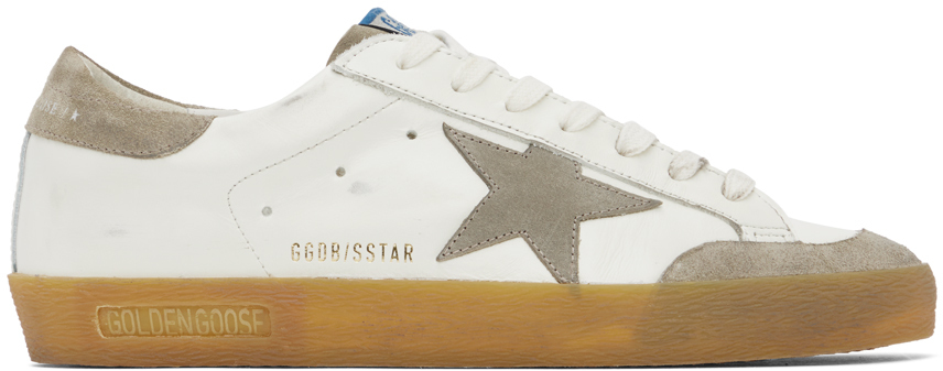 White & Taupe Super-Star Classic Sneakers