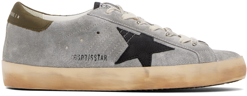 Golden Goose Gray Super Star Sneakers In 82392 Grey/black/for