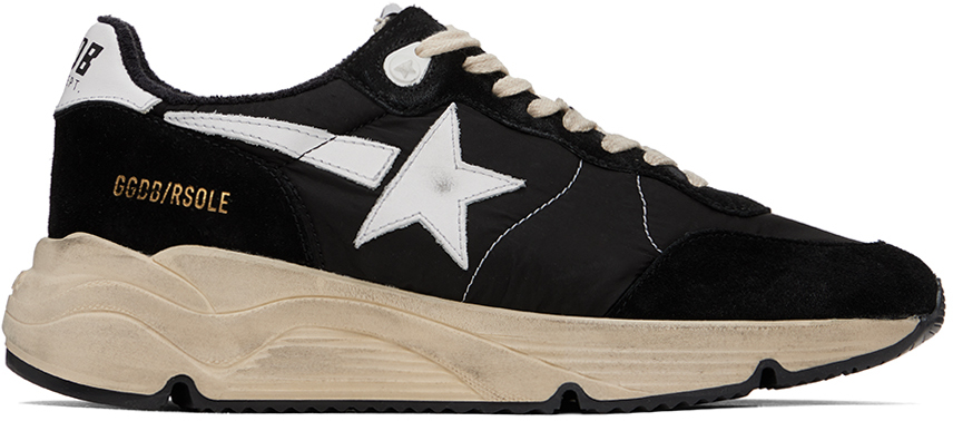 Black Running Sole Sneakers by Golden Goose on Sale