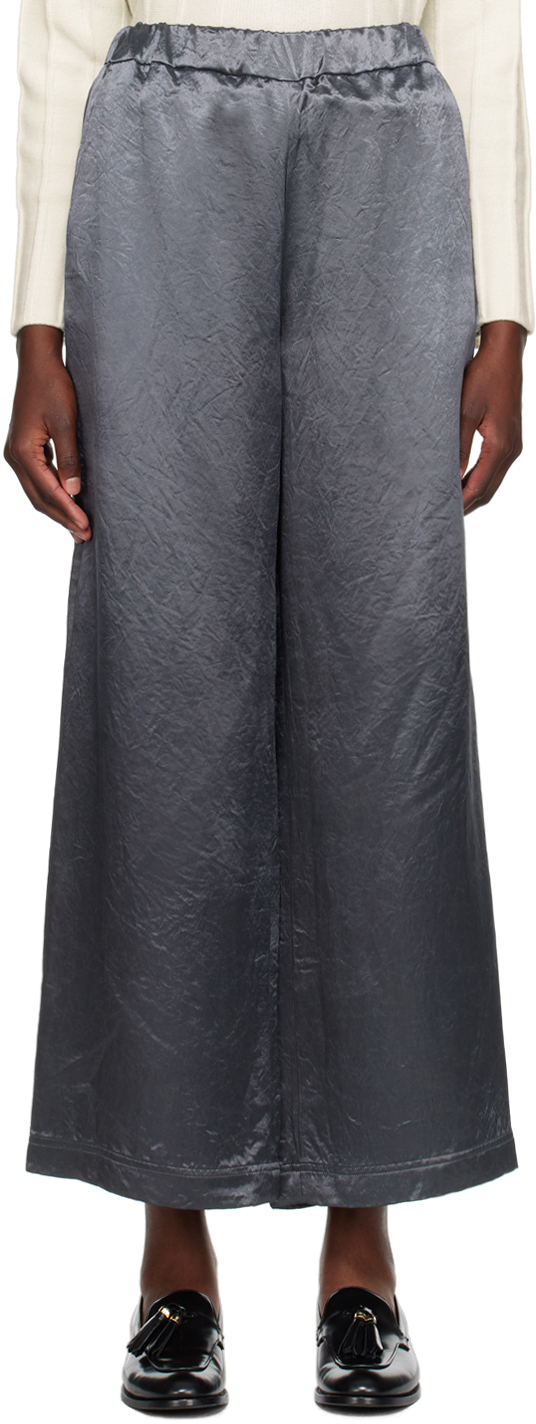 Max Mara Grey Acanto Trousers In 060 Dark Grey