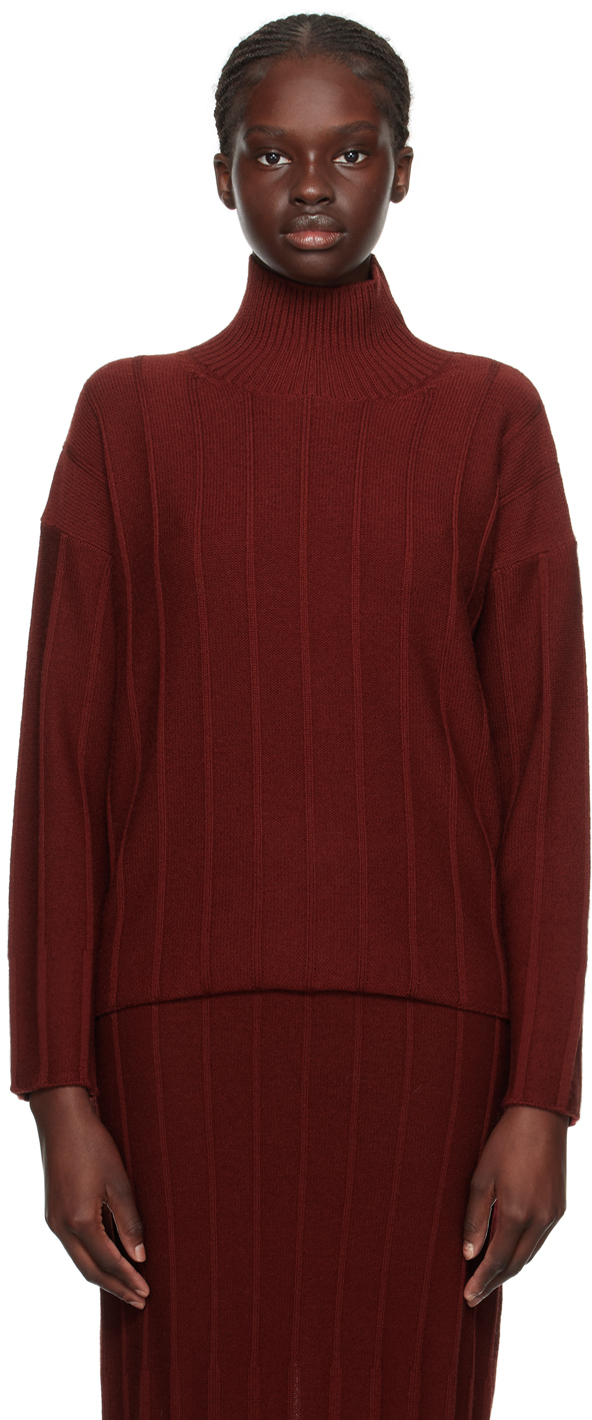 Max Mara Leandro Turtleneck Long In Red