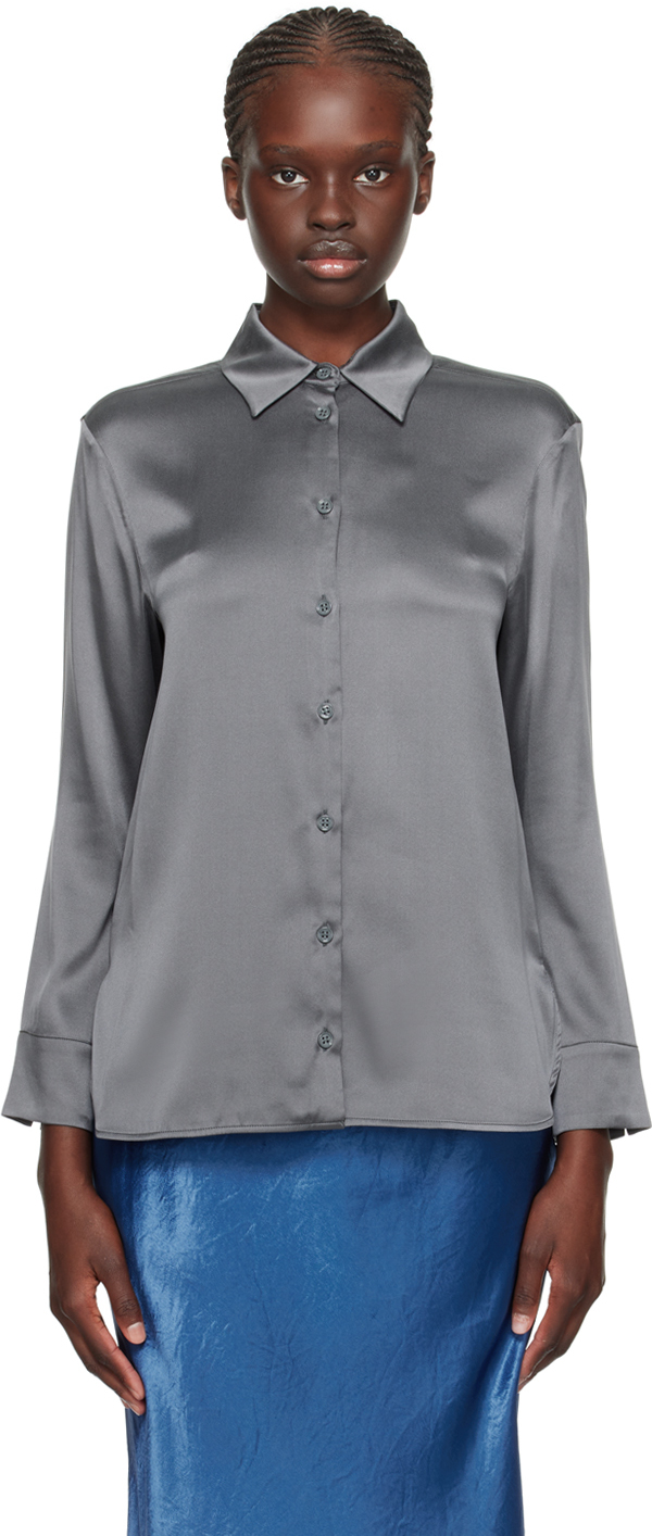 Max Mara Grey Ofridi Shirt In 074 Dark Grey