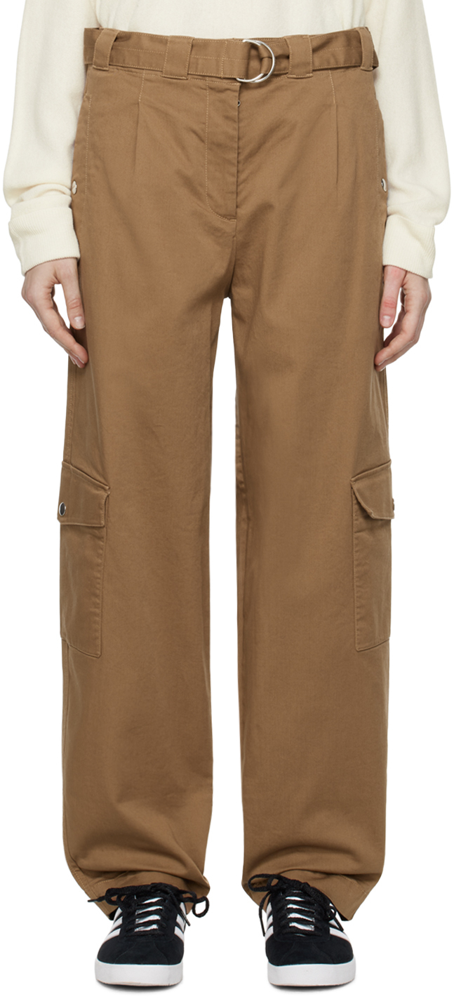 Lacoste Brown Cinch Belt Trousers In Tbc
