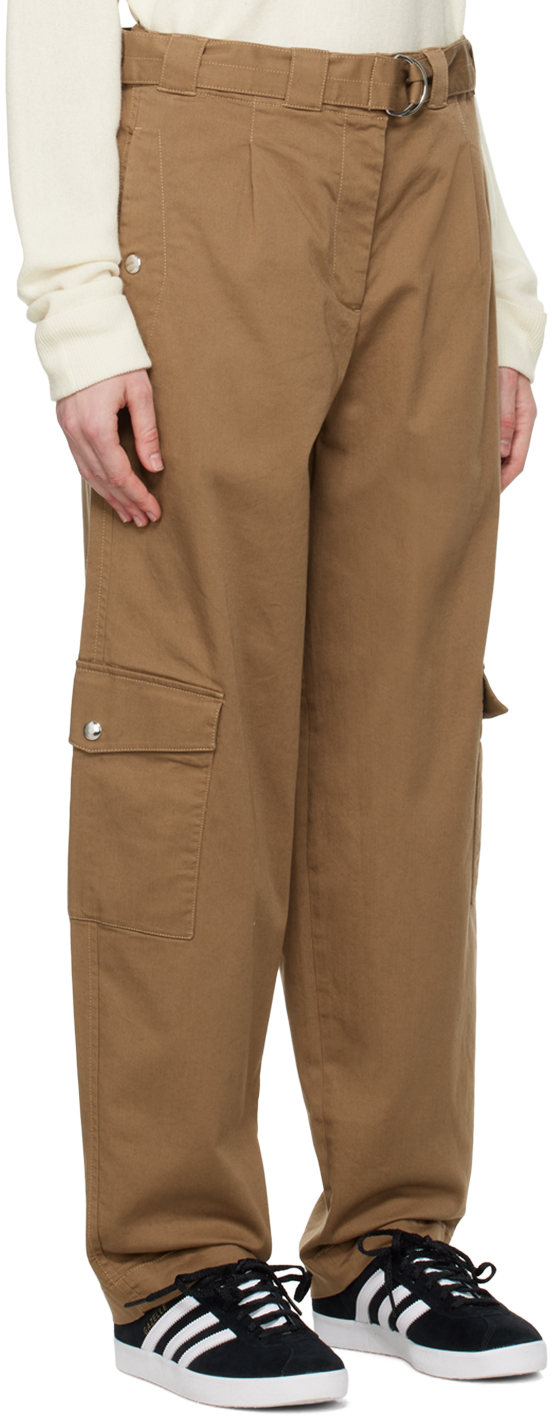 LACOSTE BROWN CINCH BELT TROUSERS