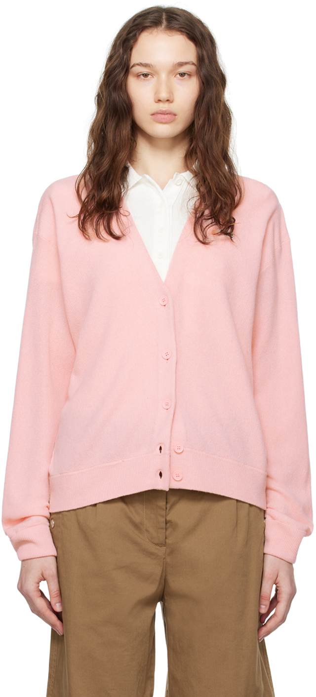 Lacoste Pink V-neck Cardigan In Tbc