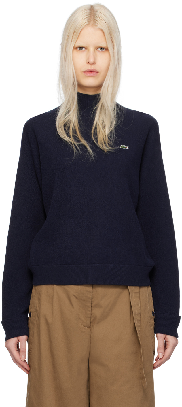 Navy mock 2024 neck sweater